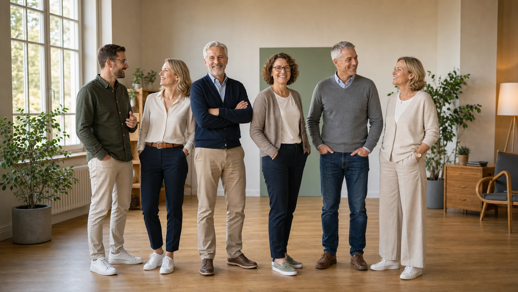 Vereinsvorstand im hellen Versammlungsraum